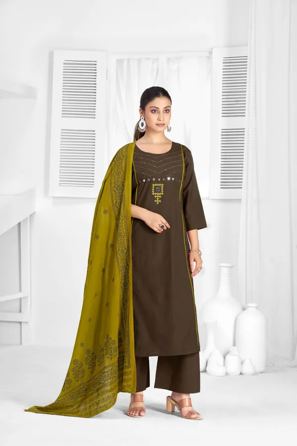 Brown_Pure_Cotton_Premium_Kurta_Sets_For_Women