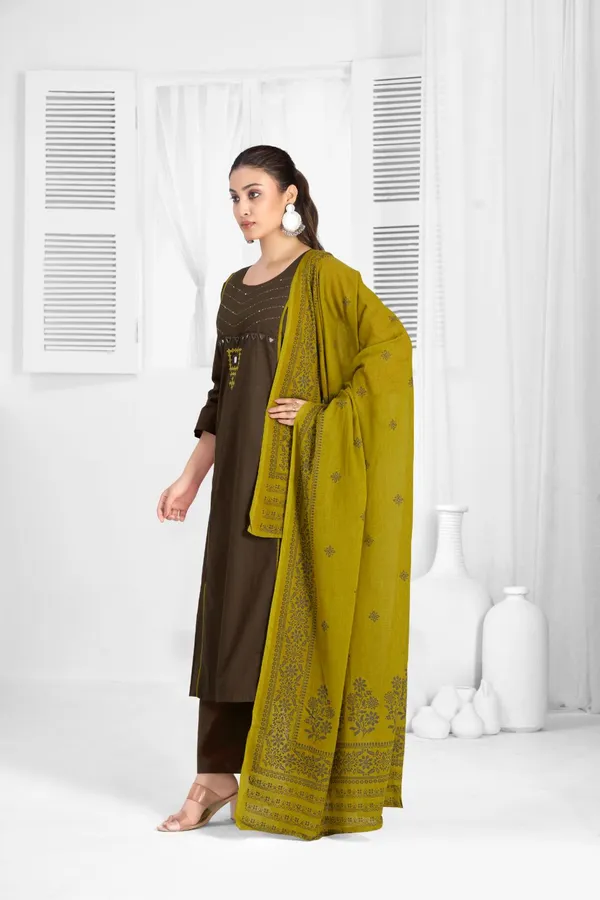 Brown_Pure_Cotton_Premium_Kurta_Sets_For_Women