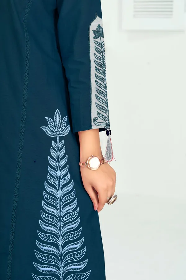 Teal_Blue_Pure_Cotton_Premium_Kurta_Sets_For_Women