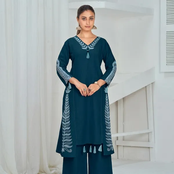 Teal_Blue_Pure_Cotton_Premium_Kurta_Sets_For_Women