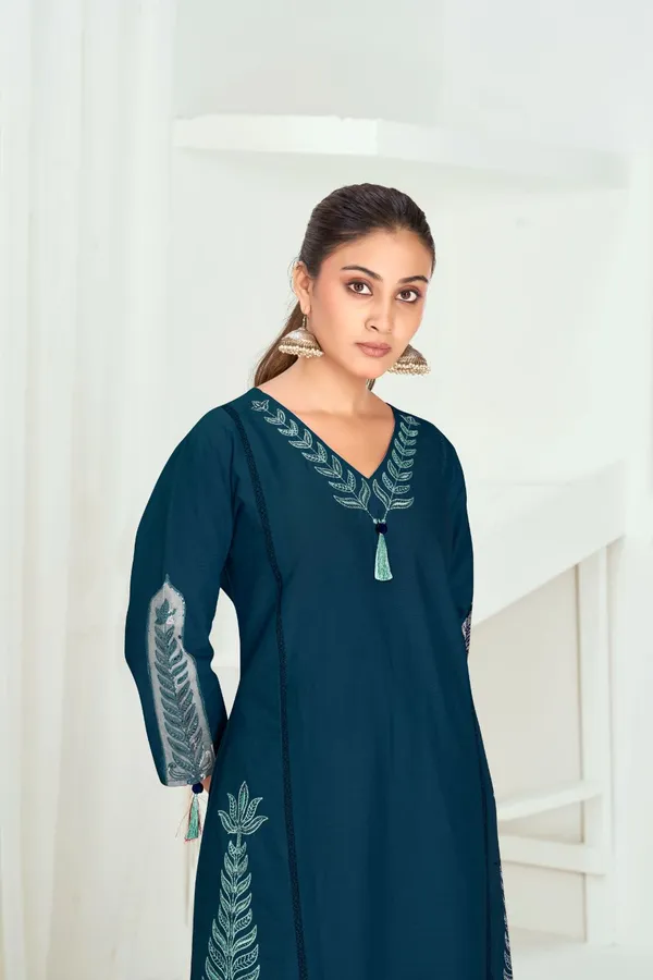Teal_Blue_Pure_Cotton_Premium_Kurta_Sets_For_Women