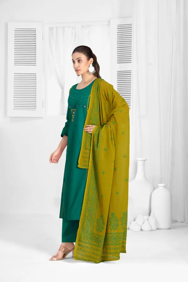 Turquoise_Blue_Pure_Cotton_Premium_Kurta_Sets_For_Women