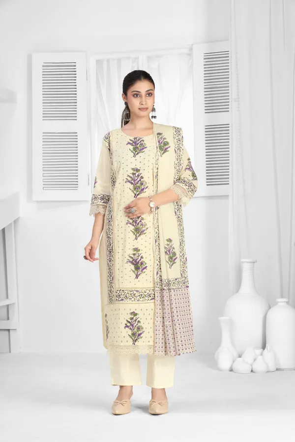 Cream_Pure_Cotton_Premium_Kurta_Sets_For_Women