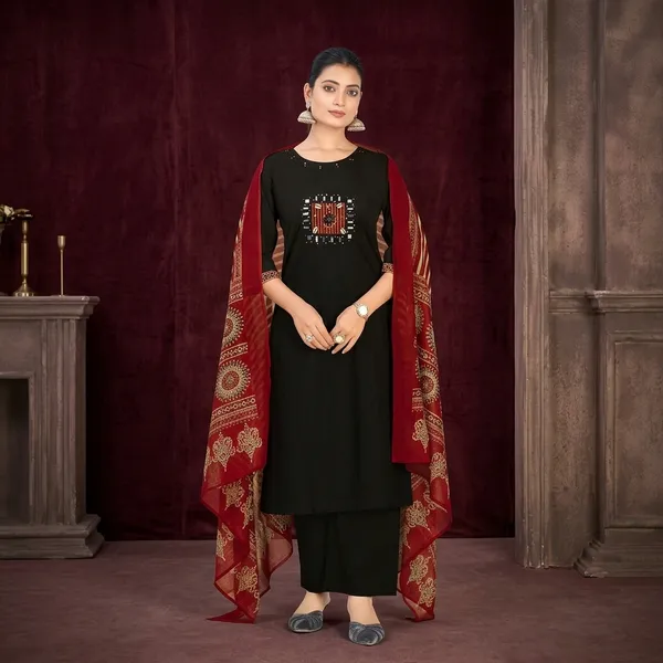 Black_Pure_Cotton_Premium_Kurta_Sets_For_Women