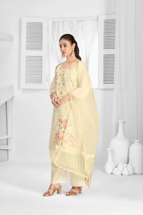 Cream_Organza_Silk_Premium_Kurta_Sets_For_Women