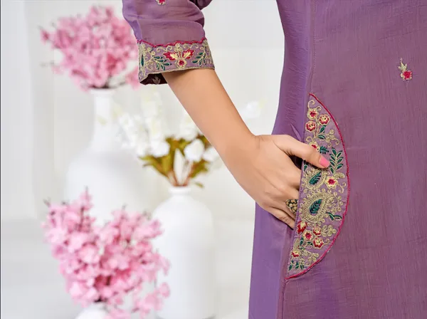 Lavender_Chanderi_Silk_Premium_Kurta_Sets_For_Women