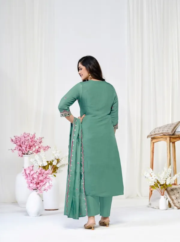 Sea_Green_Chanderi_Silk_Premium_Kurta_Sets_For_Women