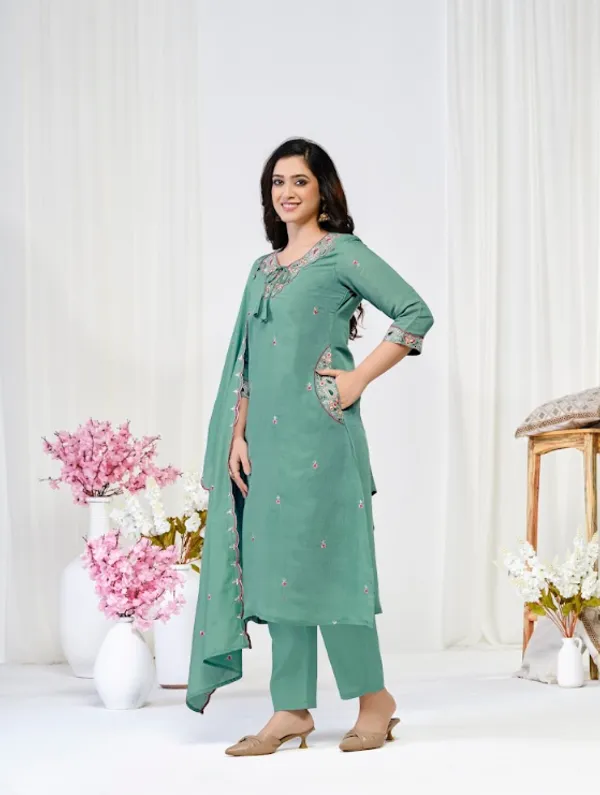 Sea_Green_Chanderi_Silk_Premium_Kurta_Sets_For_Women
