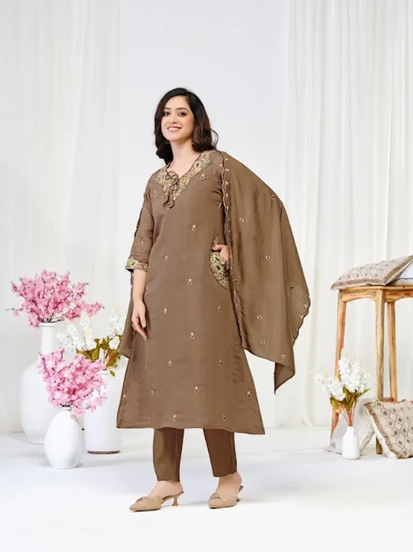 Brown_Chanderi_Silk_Premium_Kurta_Sets_For_Women