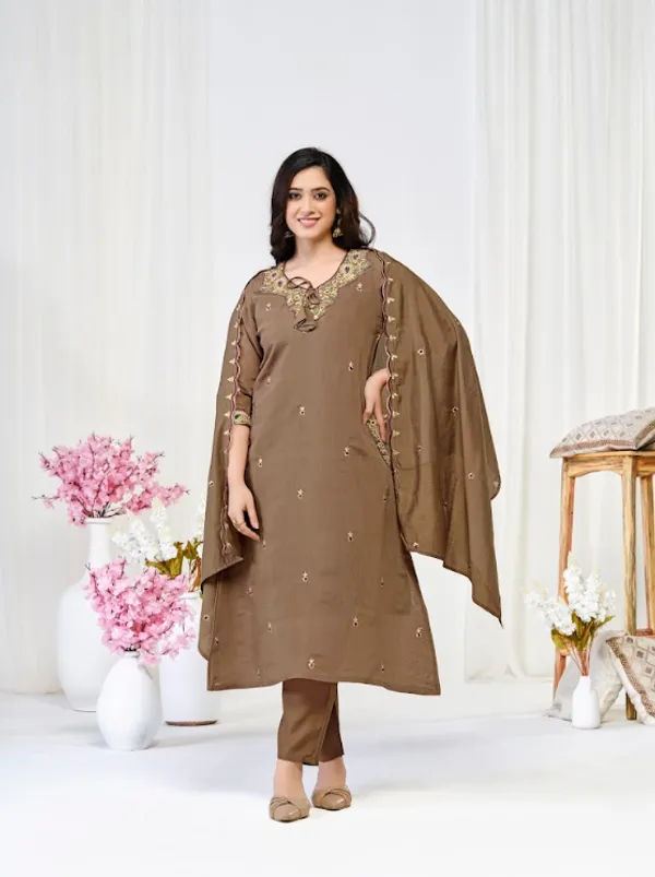 Brown_Chanderi_Silk_Premium_Kurta_Sets_For_Women