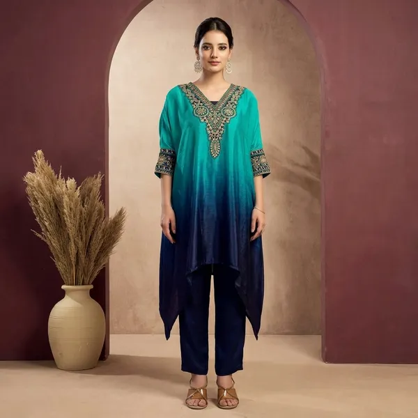 Blue_And_Black_Chinon_Premium_Kurta_Sets_For_Women