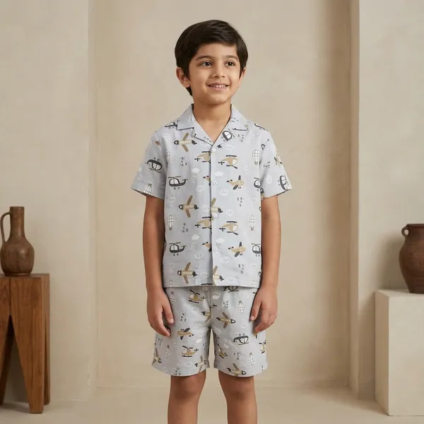 Grey_Cotton_Aeroplane_Print_Kids_Night_Suit