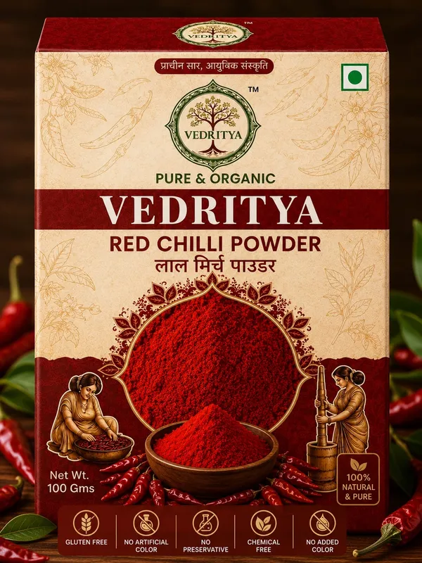 Pack_Of_4_Combo_of_Vedritya_A2_Gir_Cow_Ghee_(500_gram_)_And__Red_Chilli_Powder
