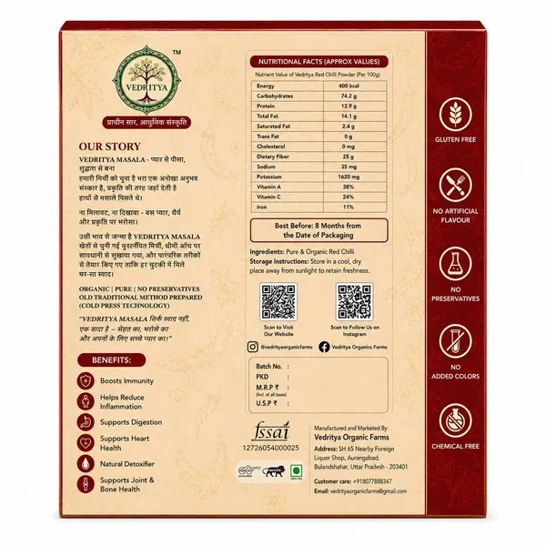 Pack_Of_4_Combo_of_Vedritya_A2_Gir_Cow_Ghee_(500_gram_)_And__Red_Chilli_Powder