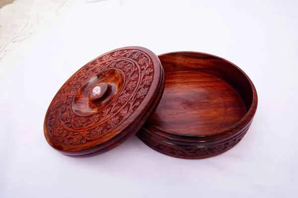 Handcrafted_Wooden_Round_Box_With_Lid_Roti_Box_For_Handmade_Gift_Indian_Kitchen_Wooden_Box