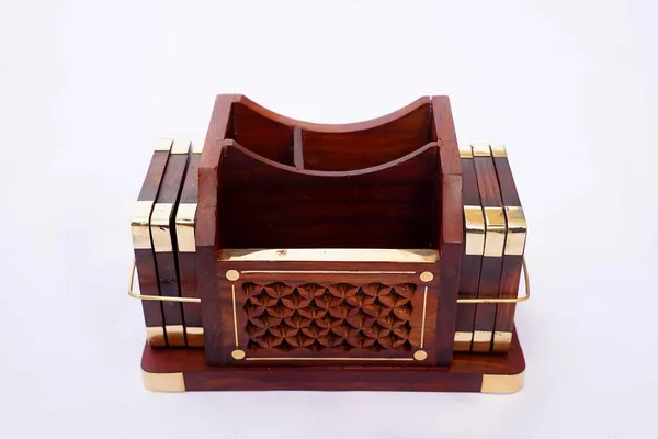 Wooden_Business_Card_Holder_With_Brass_Decorative_Desk_Organizer_Indian_Rosewood_Coasters_Set_Pen_Stand_Table_Accessories