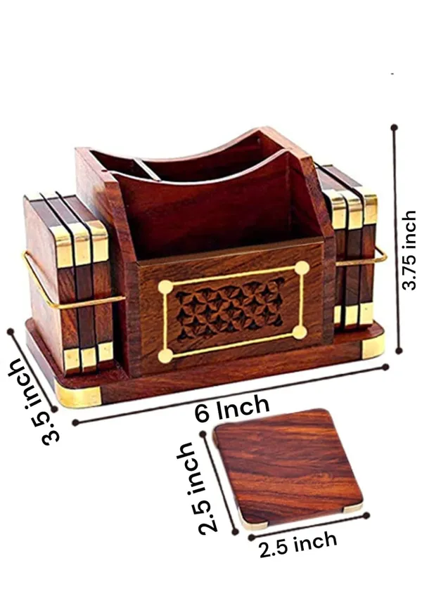 Wooden_Business_Card_Holder_With_Brass_Decorative_Desk_Organizer_Indian_Rosewood_Coasters_Set_Pen_Stand_Table_Accessories