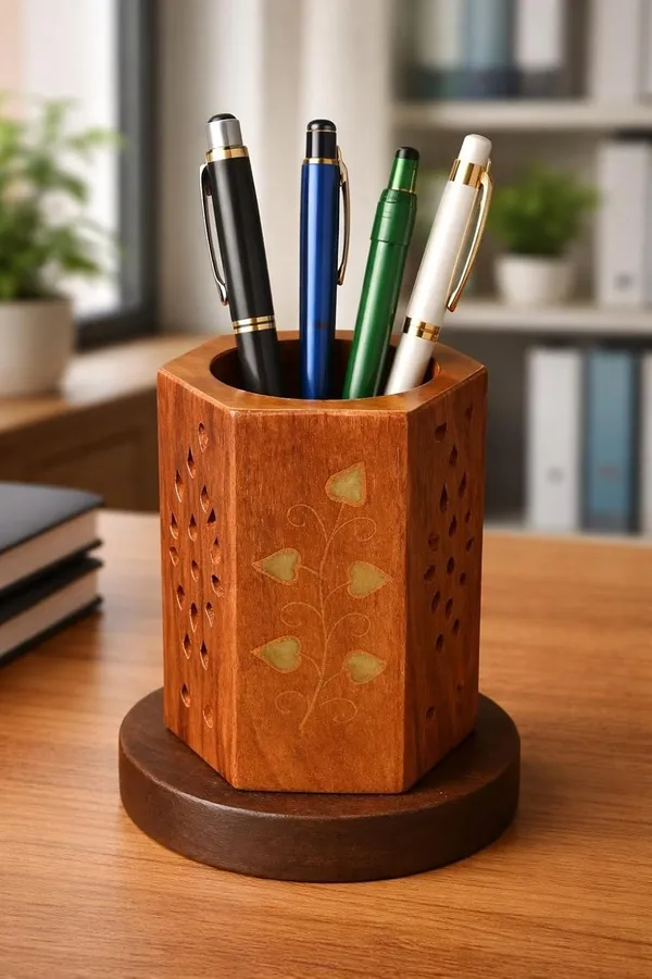 Wooden_Pen_Holder_With_Heart_Design_Pen_Stand_Gift_With_Brass_Heart_Decorative_Desk_Organizer_Carved_Floral_Pattern_Office_Accessory