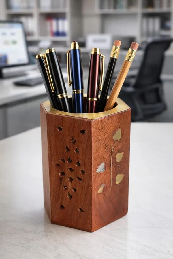 Wooden_Pen_Holder_With_Heart_Design_Pen_Stand_Gift_With_Brass_Heart_Decorative_Desk_Organizer_Carved_Floral_Pattern_Office_Accessory