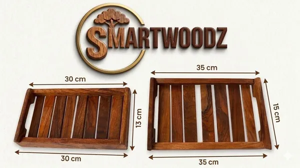 Smartwoodz_Wooden_Serving_Trays_with_Handles,_Wooden_trys_Set_for_Serving,_Wooden_Tray_for_Gift,_Wooden_Tray_for_Kitchen_Natural_Sheesham_Wood_Brown_of_2_(35x15,_30x13_cm)