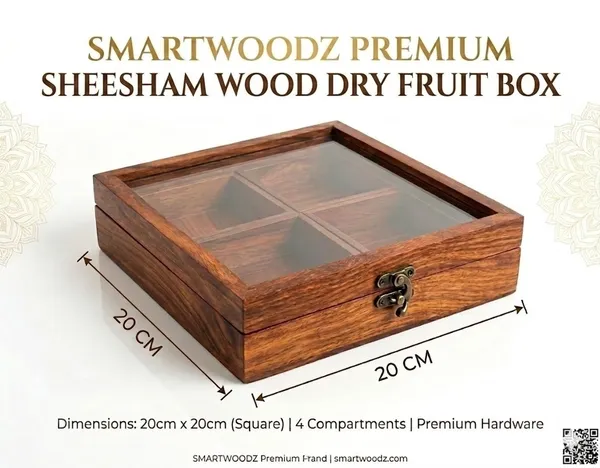 Smartwoodz_Wooden_Dry_Fruit_Box_with_Glass_Lid,_4_Section_Storage_Organiser_for_Nuts_and_Spices,_Handcrafted_Gift_Box_Multipurpose_Storage_Organizer_Nuts,_Spices_Dining_&_Festive_Gifting