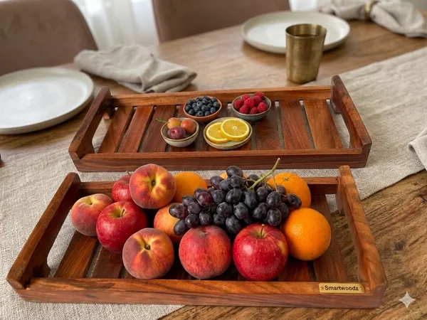 Smartwoodz_Wooden_Serving_Trays_with_Handles,_Wooden_trys_Set_for_Serving,_Wooden_Tray_for_Gift,_Wooden_Tray_for_Kitchen_Natural_Sheesham_Wood_Brown_of_2_(35x15,_30x13_cm)