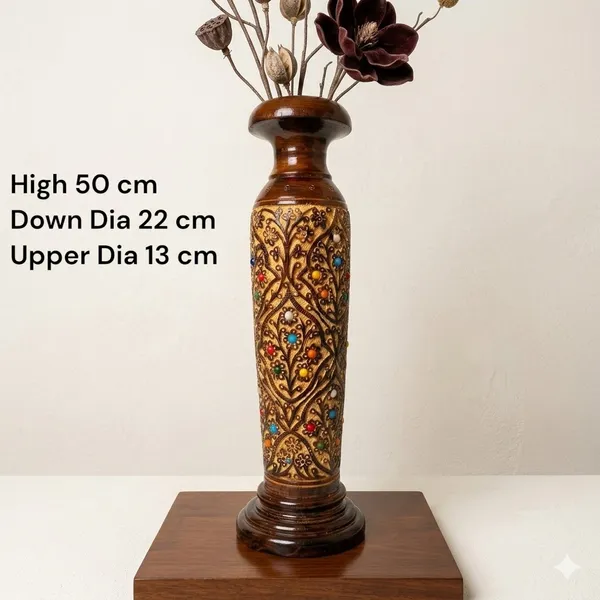 Wooden_Flower_Vase,_Wooden_Flower_Pot_for_Home_Decorative_Items,_Wooden_vases_for_Home_Decor