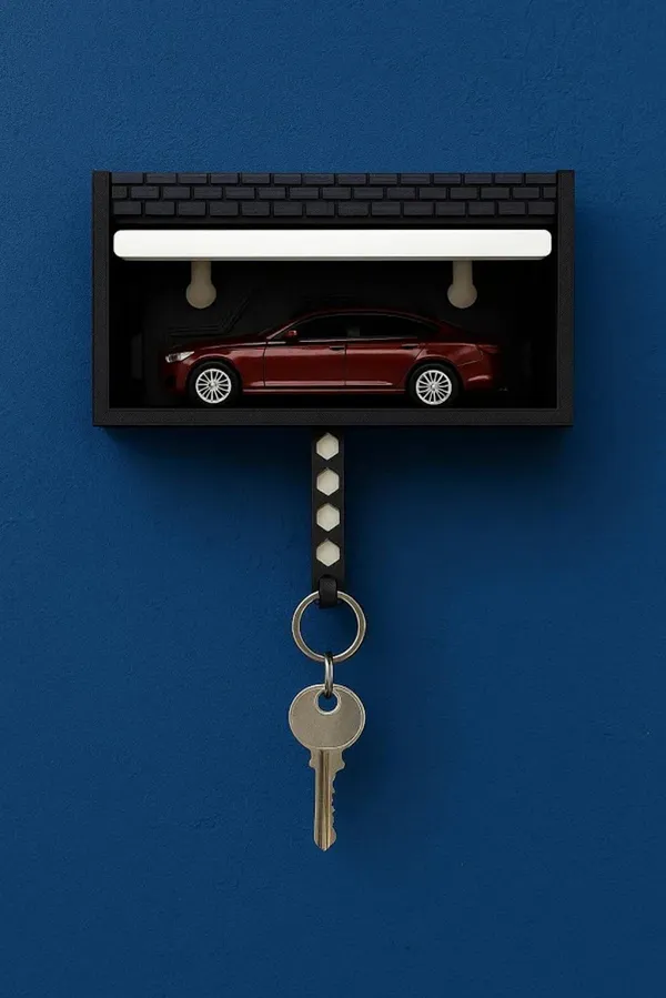 Multicolour_3D_Car_Garage_Key_Holder_|1:64_Cars_Wall-Mounted_Key_Holder_|_Mini_Car_Display_&_Organizer_For_Keys,_Garage_(Car_Not_Included)