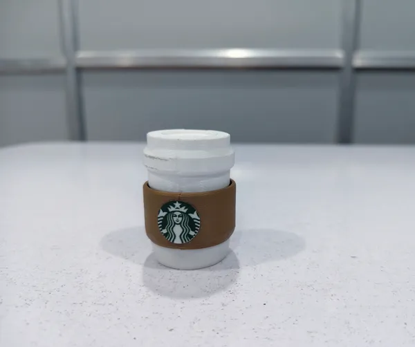 White_And_Brown_Miniature_Starbucks_Coffee_Cup_Decorative_Item_With_Smiley_Face
