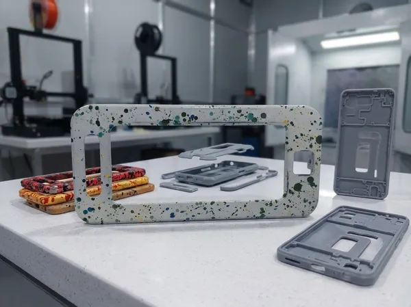 White_Paint_Splatter_Design_Phone_Case_Frame_-_Transparent_Bumper_Cover_With_Colorful_Dots