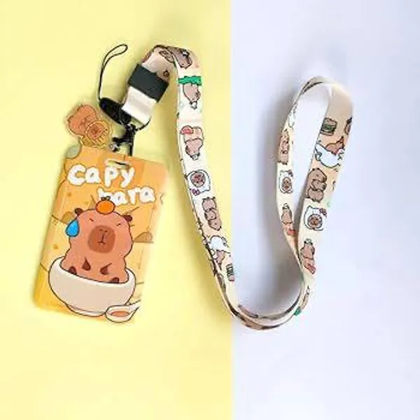 Capybara_Cartoon_Character_Lanyard_With_Card_Holder_-_Pack_of_2