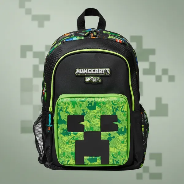 Minecraft_Creeper_Backpack_-_Black_And_Green_Gaming_School_Bag