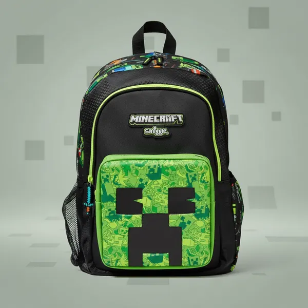 Minecraft_Creeper_Backpack_-_Black_And_Green_Gaming_School_Bag