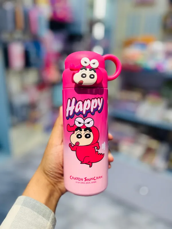 Pink_Stainless_Steel_Crayon_Shin-Chan_Water_Bottle_3D_Lid