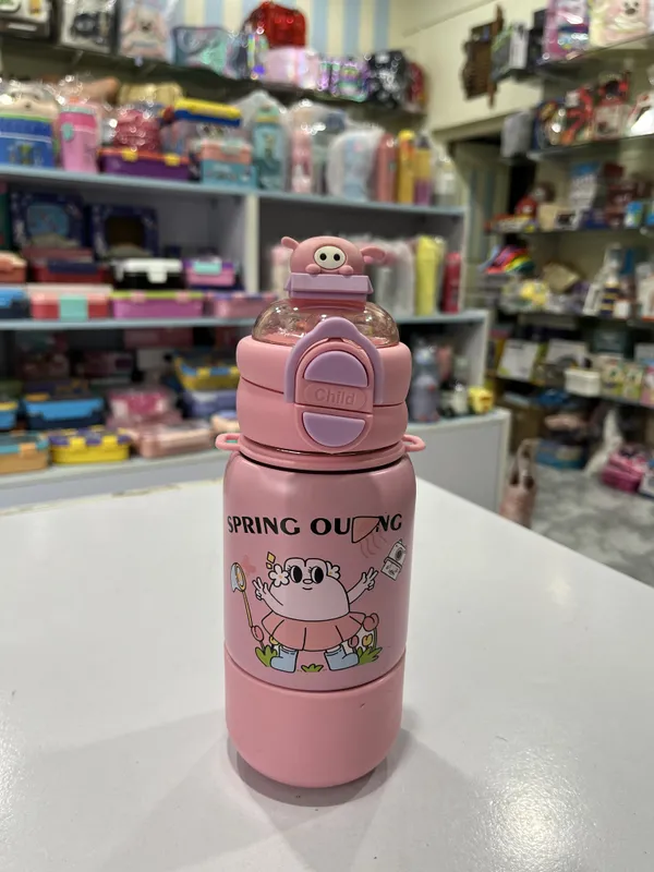 Pink_Stainless_Steel_Insulated_Pig_Design_Water_Bottle_For_Kids