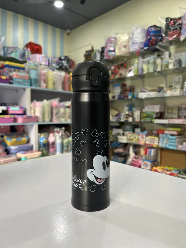 Black_Stainless_Steel_Mickey_Mouse_Insulated_Water_Bottle_For_Kids