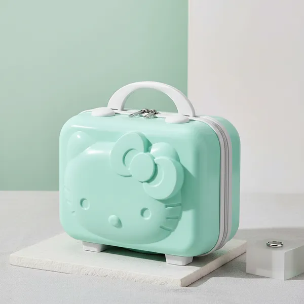 Aqua_Green_Abs_Hard_Shell_Hello_Kitty_Embossed_Cosmetic_Case_For_Girls