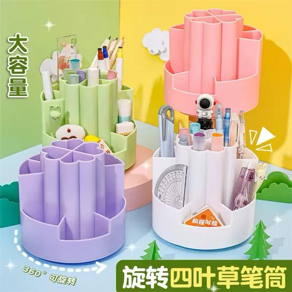 360Ã‚Â°_Rotating_Desktop_Organizer_With_Multiple_Compartments_-_Pink