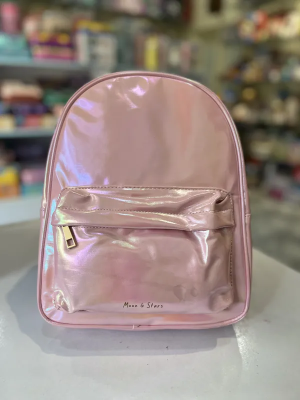 Pink_Pu_Leather_Moon_And_Stars_Holographic_Mini_Backpack_For_Girls
