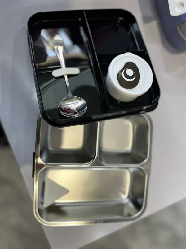 White_And_Black_Stainless_Steel_Panda_4-Compartment_Lunch_Box_With_Spoon_For_Kids