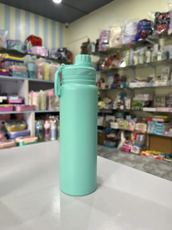 Aqua_Green_Silicone_Sports_Water_Bottle_With_Carrying_Strap_500Ml