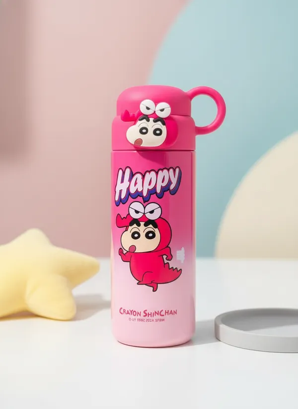 Pink_Stainless_Steel_Crayon_Shin-Chan_Water_Bottle_3D_Lid