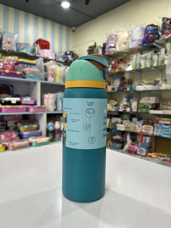 Teal_Stainless_Steel_Insulated_Water_Bottle_With_Built-In_Straw_600Ml