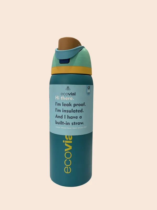 Teal_Stainless_Steel_Insulated_Water_Bottle_With_Built-In_Straw_600Ml