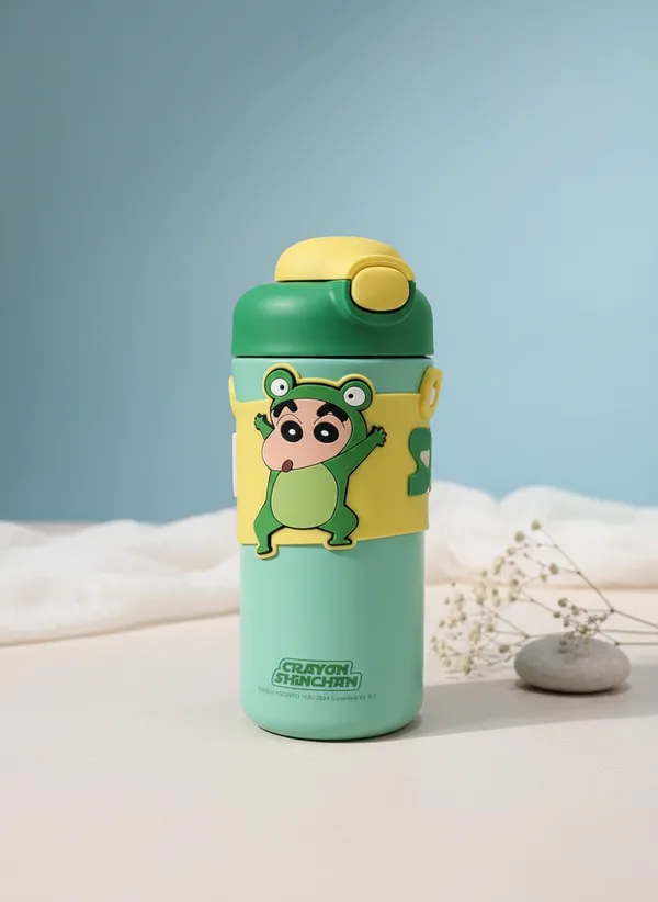 Green_Stainless_Steel_Crayon_Shin-Chan_Insulated_Water_Bottle_For_Kids
