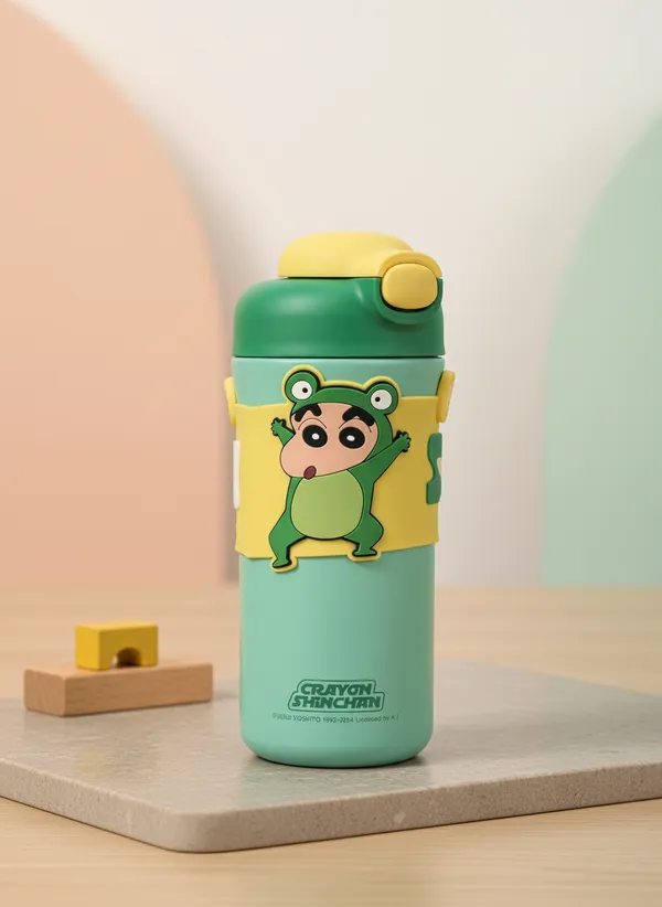 Green_Stainless_Steel_Crayon_Shin-Chan_Insulated_Water_Bottle_For_Kids