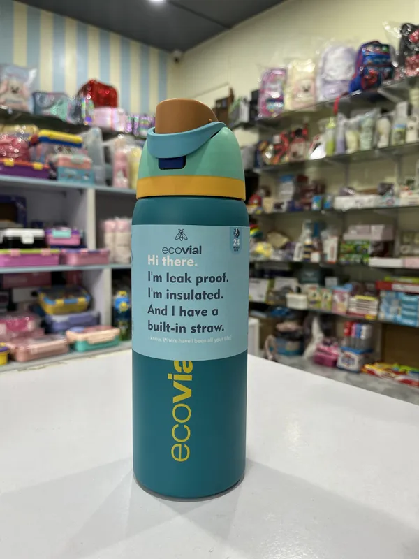Teal_Stainless_Steel_Insulated_Water_Bottle_With_Built-In_Straw_600Ml