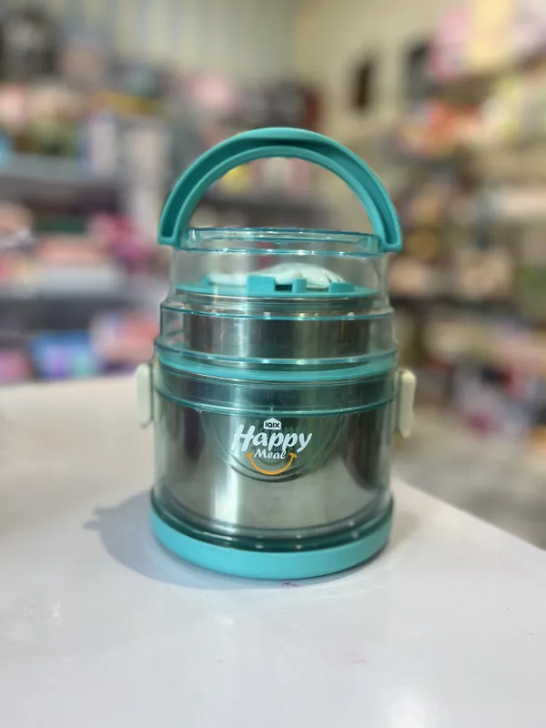Stainless_Steel_Teal_Blue_3-Layer_Insulated_Lunch_Box