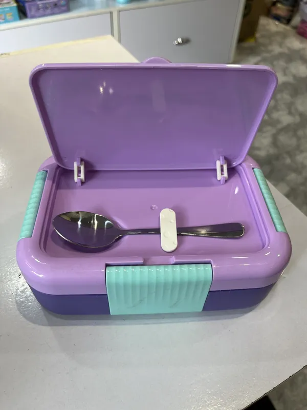 Purple_Plastic_Unicorn_Mermaid_Lunch_Box_With_Spoon_For_Kids