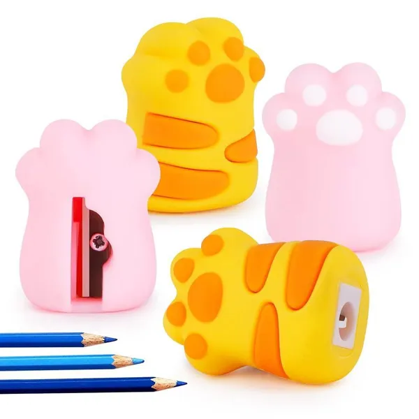Multicolor_Cat_Paw_Shaped_Pencil_Sharpener_Set_For_Students_-_Pack_of_4